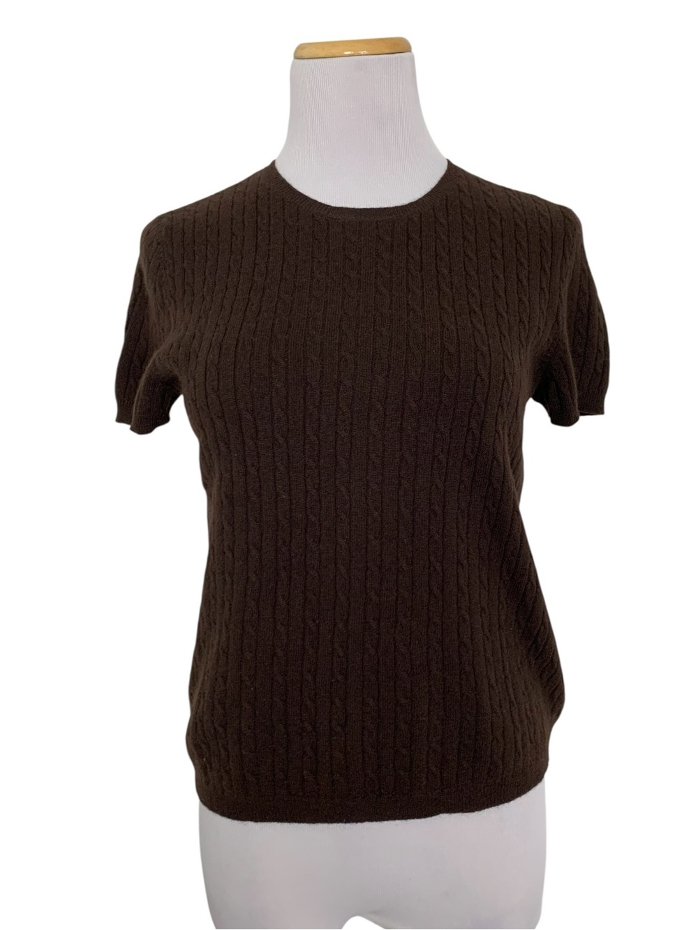 Vtg Lauren Ralph Lauren Cable Knit Wool Angora Cashmere Sweater Top Womens Sz PM